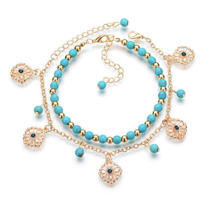Women's Retro Anklet Two-Piece Set - Trendy Alloy Body Jewelry - Buy Center