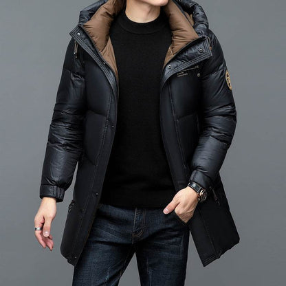 New Winter Men's Duck Down Jacket - Warm & Stylish in Black & Blue - Buy Center
