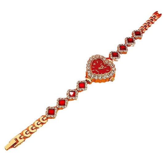 Fashion Love Shape Bracelet Watch Set - Diamond Heart Quartz Jewelry - Buy Center
