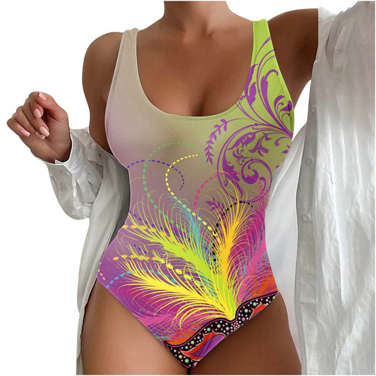 Women’s Seaside Beach Swimsuit - 3D Contrast Stylish One-Piece S-4XL - Buy Center