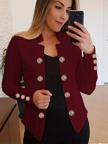 Buycenter Women's Fashion Blazer - Cuff Button Small Suit in Multiple Colors - Buy Center