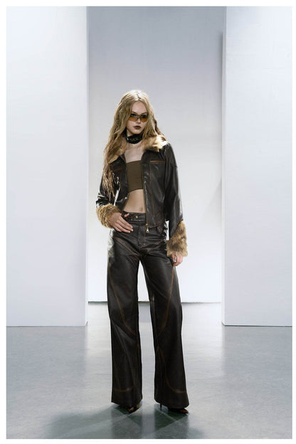 Women's Retro Fur Collar Jacket - Cozy Slim Fit for Winter 2025 - Buy Center
