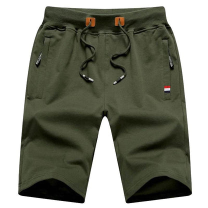 FAVOCENT Men's Casual Cotton Shorts - Solid Drawstring Beach Wear - Buy Center