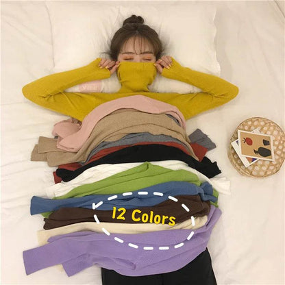 Women's Slim-Fit Turtleneck Sweater - Full Sleeve Casual Jumper - Buy Center