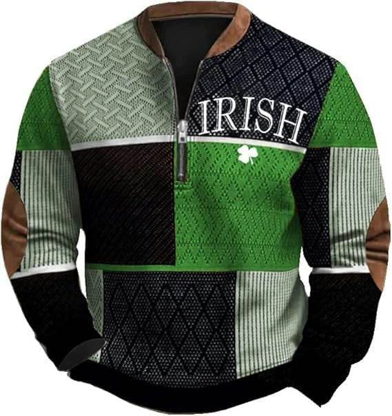 Trendy 3D Digital Printing Half-Zip Sweatshirt for Men - Stylish Comfort - Buy Center