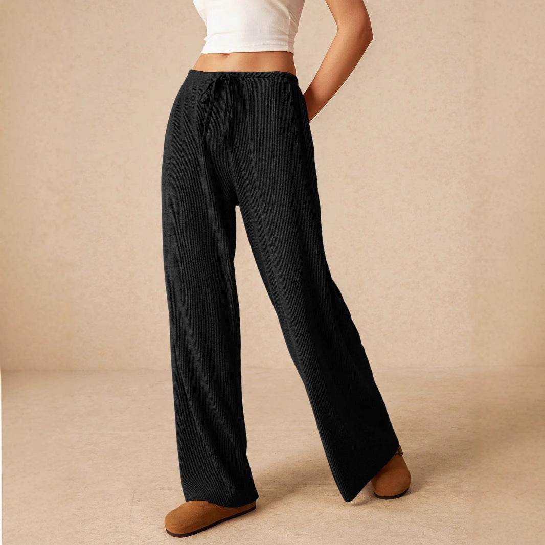Women's Lace-Up Wide Leg Pants - Fashionable Fit in 4 Chic Colors - Buy Center
