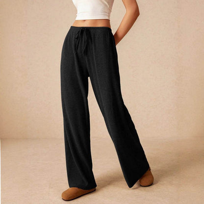 Women's Lace-Up Wide Leg Pants - Fashionable Fit in 4 Chic Colors - Buy Center