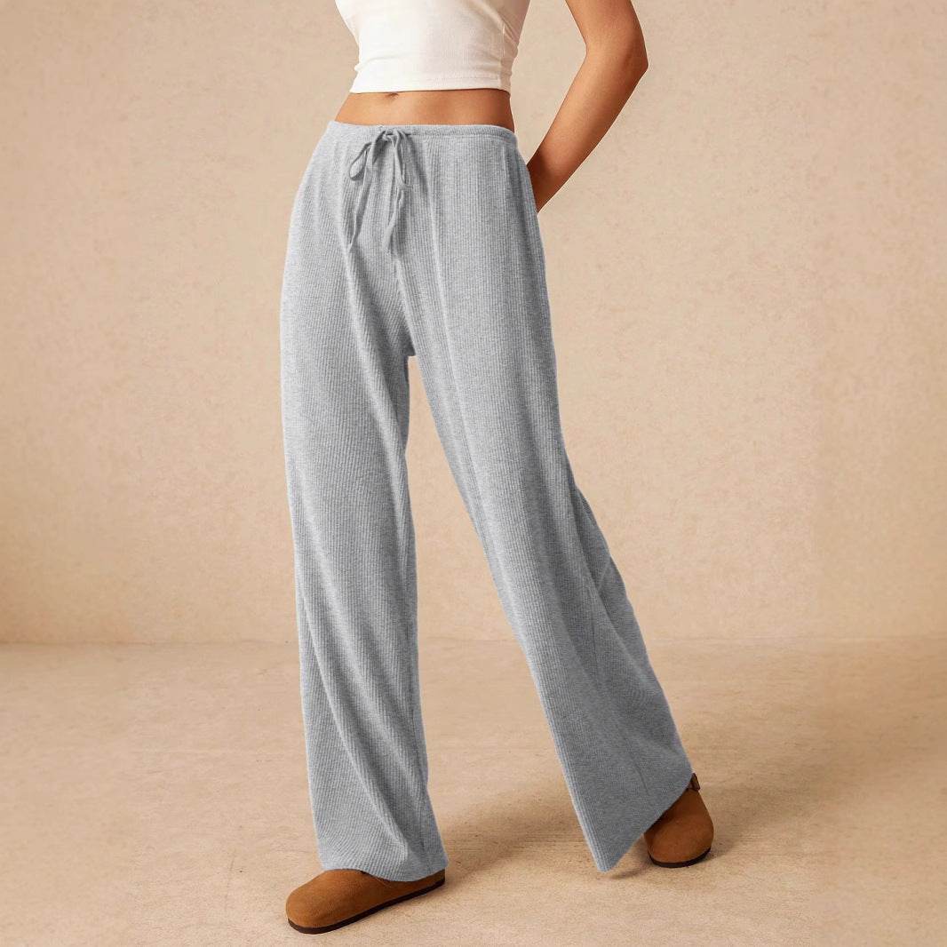 Women's Lace-Up Wide Leg Pants - Fashionable Fit in 4 Chic Colors - Buy Center