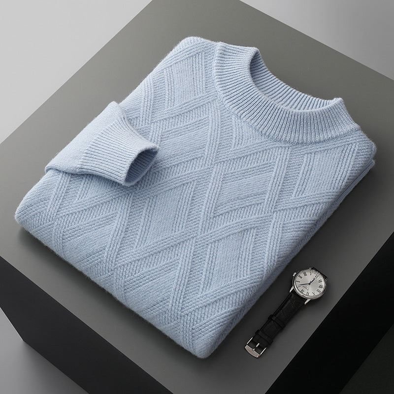 Suéter de lana para hombre de Buycenter: cuello alto, informal, para invierno