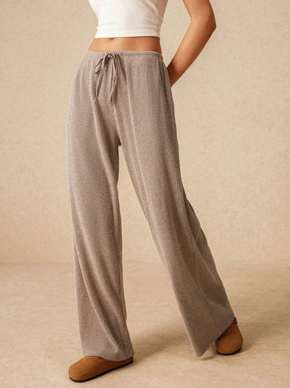 Women's Lace-Up Wide Leg Pants - Fashionable Fit in 4 Chic Colors - Buy Center