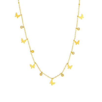 Elegant Stainless Steel Multi-heart Necklace - Gold Butterfly Design 2025 - Buy Center