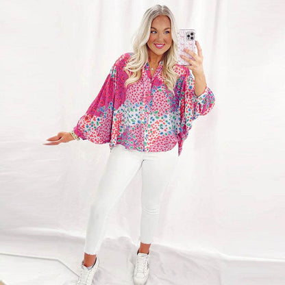 Casual Loose Long Sleeve Shirt - Stylish Color Matching & Single-Breasted - Buy Center