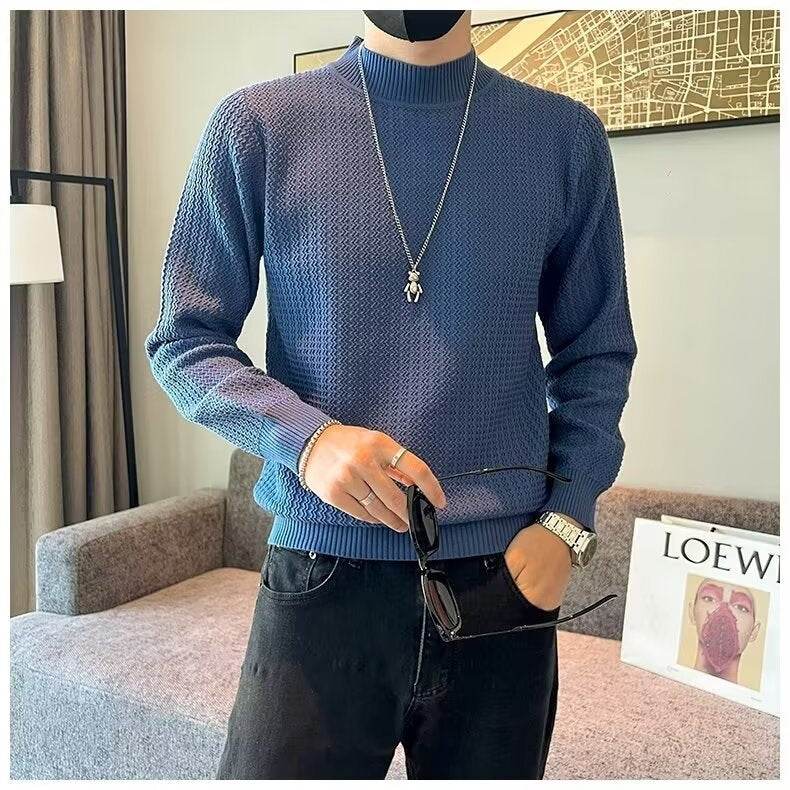 Men's Slim Fit Striped Sweater - Stylish Pullover in Black, White, Green - Buy Center