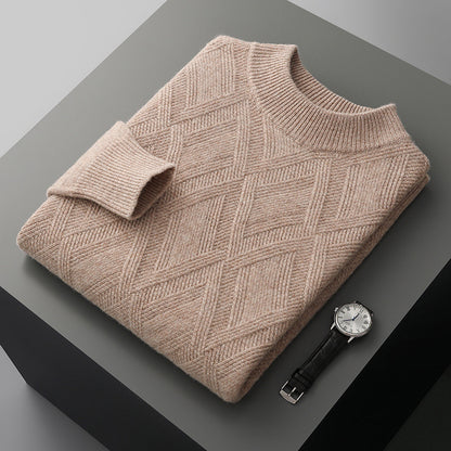 Suéter de lana para hombre de Buycenter: cuello alto, informal, para invierno