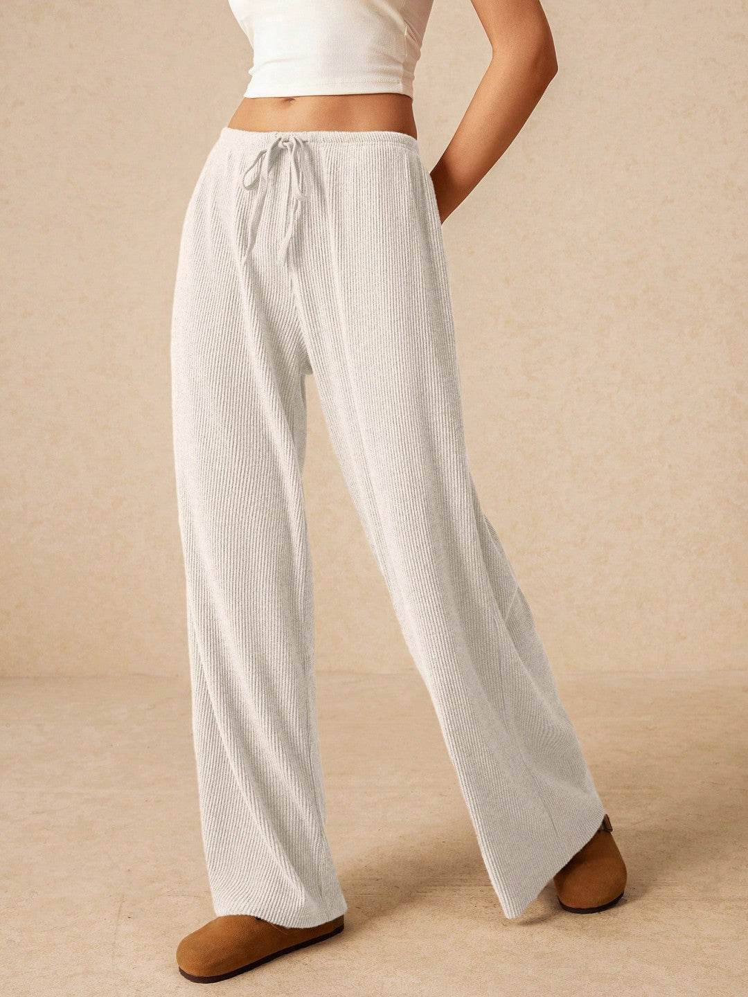 Women's Lace-Up Wide Leg Pants - Fashionable Fit in 4 Chic Colors - Buy Center