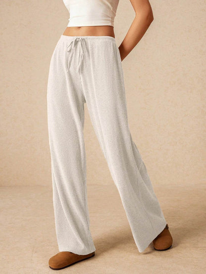 Women's Lace-Up Wide Leg Pants - Fashionable Fit in 4 Chic Colors - Buy Center