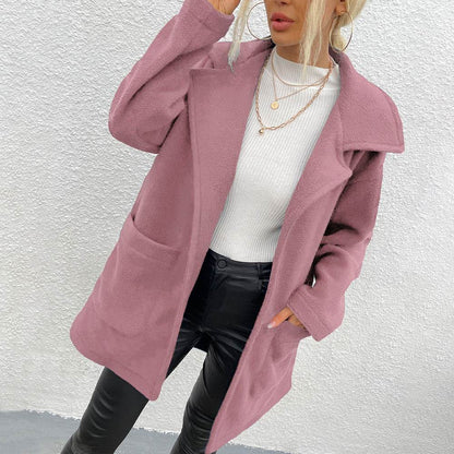 Women's Double-Sided Fleece Mid-Length Coat - Stylish & Cozy Outerwear - Buy Center