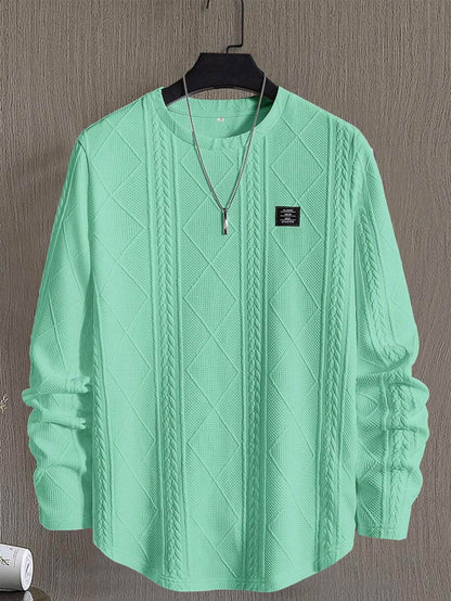 Japanese Retro Men's Pullover Sweater - Casual Long Sleeve, Loose Fit - Buy Center