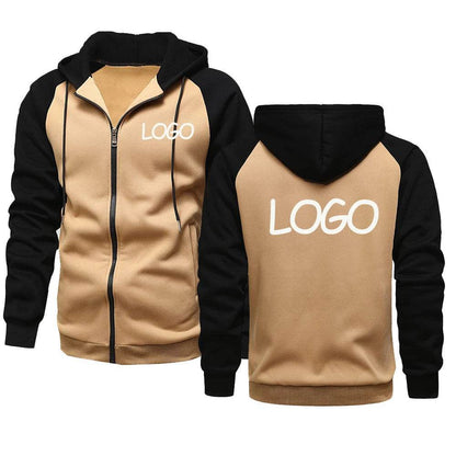 Custom Brand Logo Casual Hoodie - Men's & Women's Fleece Zip Sweatshirt - Buy Center