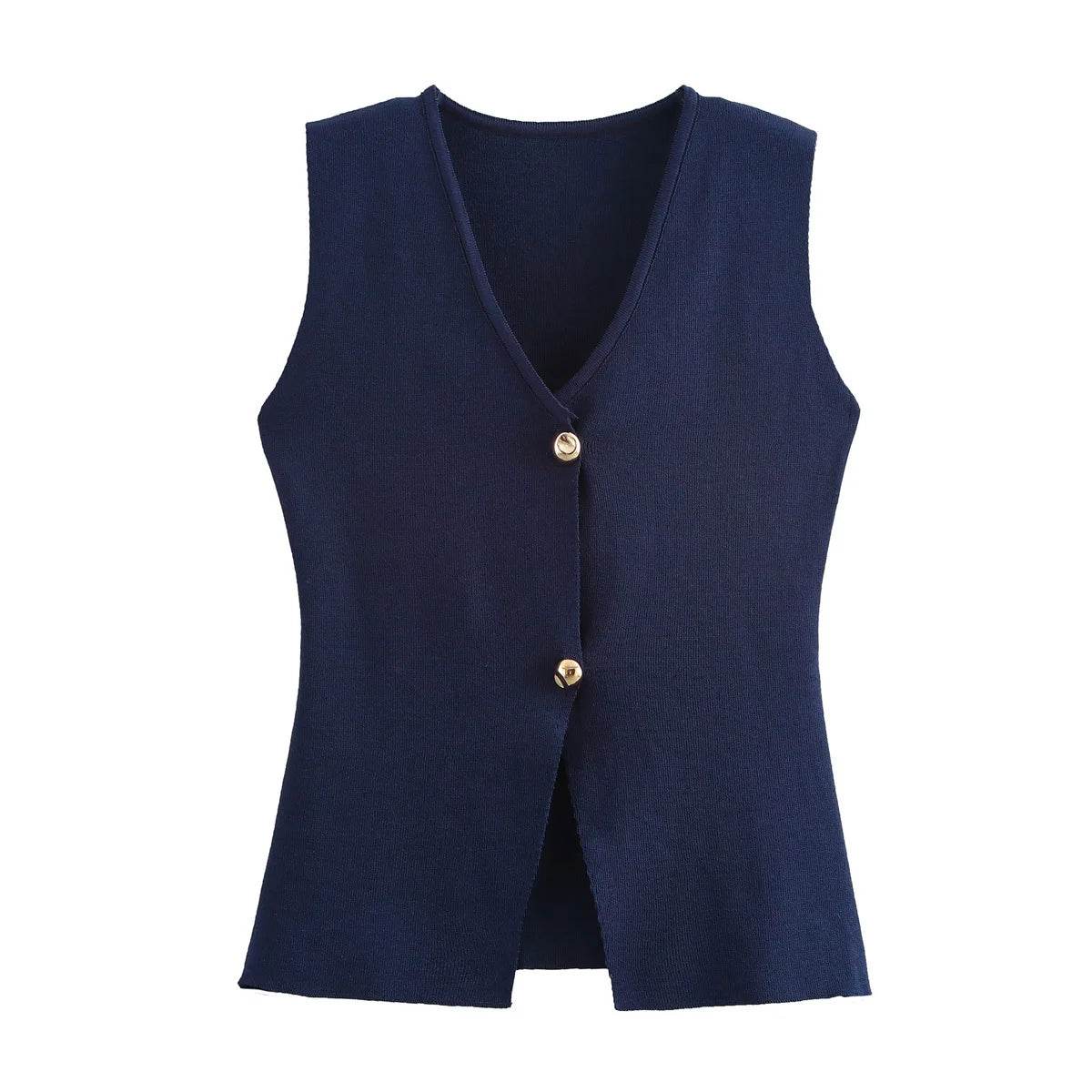 TRAF Women's Knit Vest - Sleeveless Cardigan for Autumn/Winter Style - Buy Center