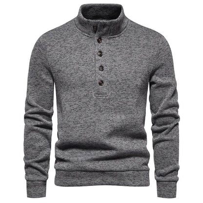 White Turtleneck Button Down Sweater for Men Autumn Winter Long Sleeve Knit Sweater Mens Casual Soft Lightweight Bottoming Shirt - Buy Center