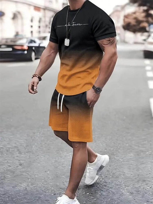 YEAE Men's Summer 2-Piece Suit - Casual 3D Print T-Shirt & Shorts - Buy Center