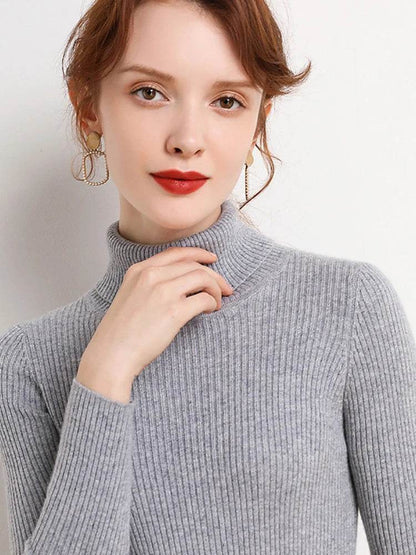 Women's Fall Turtleneck Sweater - Soft Cashmere Knit Pullover - Buy Center
