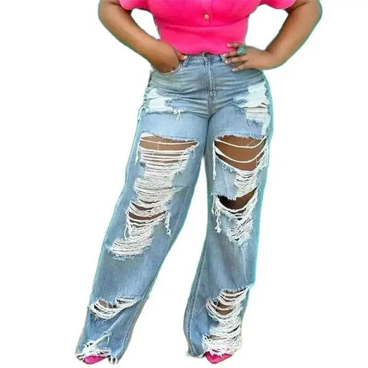 Soniaox Women's High Waist Straight Jeans - Casual Loose Fit Pants - Buy Center