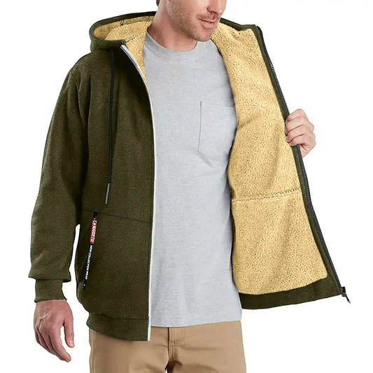 LETSNAGOU Men's Full Zip Hoodie - Casual Thick Fleece Jacket for Winter - Buy Center
