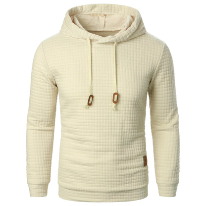 Men's Jacquard Plaid Hoodie - Warm Casual Long Sleeve Sweatshirt - Buy Center