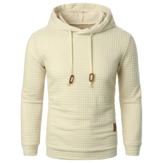 Men's Jacquard Plaid Hoodie - Warm Casual Long Sleeve Sweatshirt - Buy Center