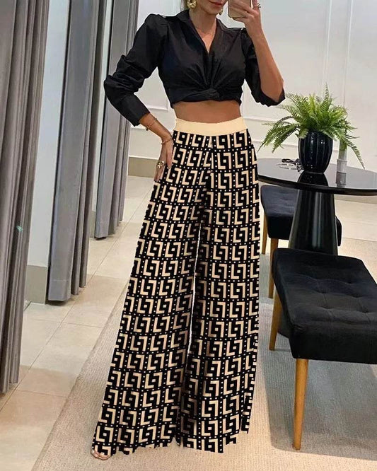 FUXIONG High Waisted Wide Leg Pants - Elegant Casual Autumn Fit - Buy Center