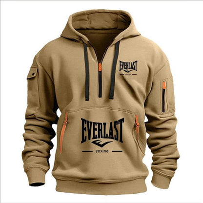 Stylish Men's Printed Hoodie - Multi-Zipper Design for Casual Comfort - Buy Center