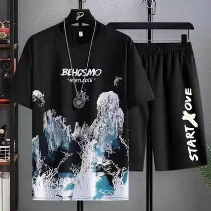 Men's Casual Summer Sports Set - Short Sleeve T-shirt & Shorts - Buy Center