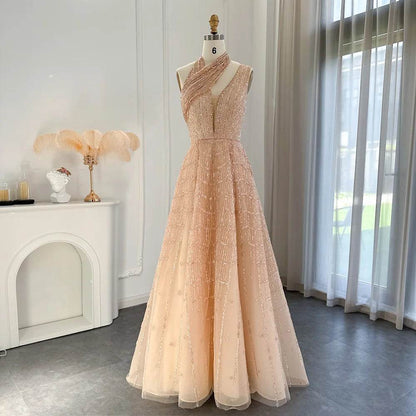 Sharon Said Luxury Lilac Beaded Evening Dress - Formal Prom Gown - Buy Center