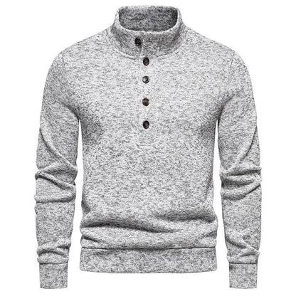 White Turtleneck Button Down Sweater for Men Autumn Winter Long Sleeve Knit Sweater Mens Casual Soft Lightweight Bottoming Shirt - Buy Center