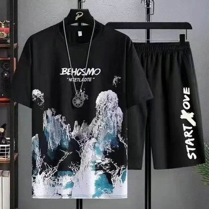 XMSFTD 2024 Summer Quick-Drying Men's Tracksuit - T-Shirt & Shorts Set - Buy Center