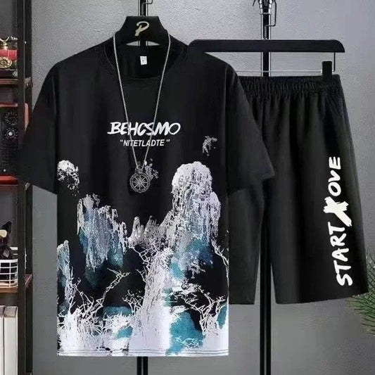 XMSFTD 2024 Summer Quick-Drying Men's Tracksuit - T-Shirt & Shorts Set - Buy Center