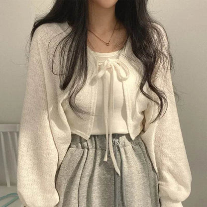 Y2K Korean Style Casual Knitted Cardigan - Thin Sunscreen Knitwear - Buy Center