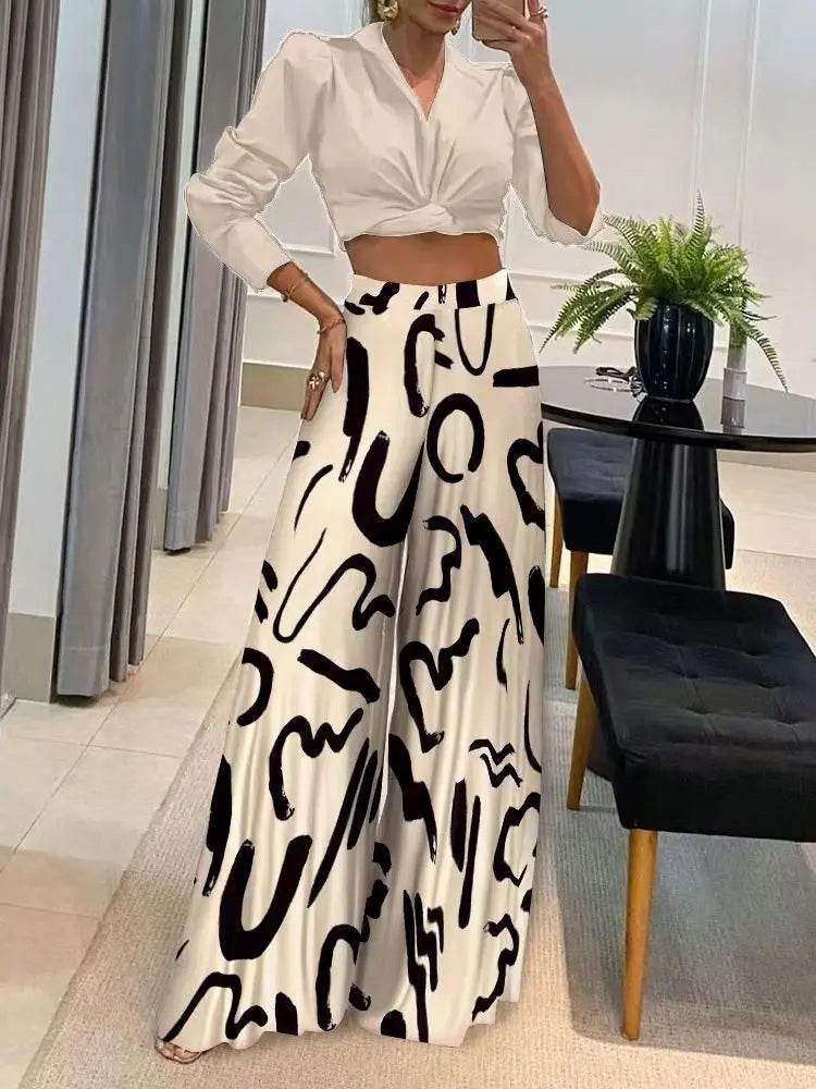 FUXIONG High Waisted Wide Leg Pants - Elegant Casual Autumn Fit - Buy Center