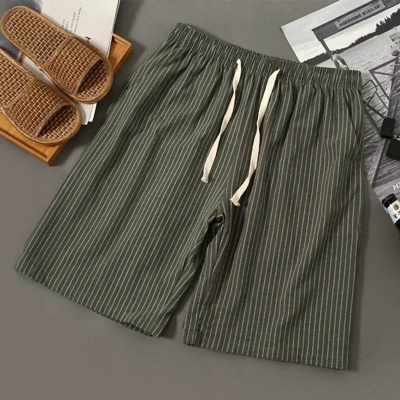 OSMIUM Men's Plus Size Summer Striped Board Shorts - Cotton & Linen - Buy Center