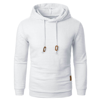 Men's Jacquard Plaid Hoodie - Warm Casual Long Sleeve Sweatshirt - Buy Center