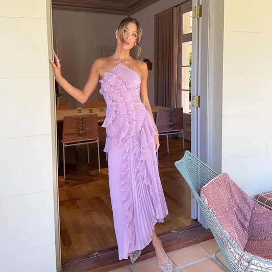 Chin.Sweety Elegant Backless Evening Gown - A-Line Summer Dress - Buy Center