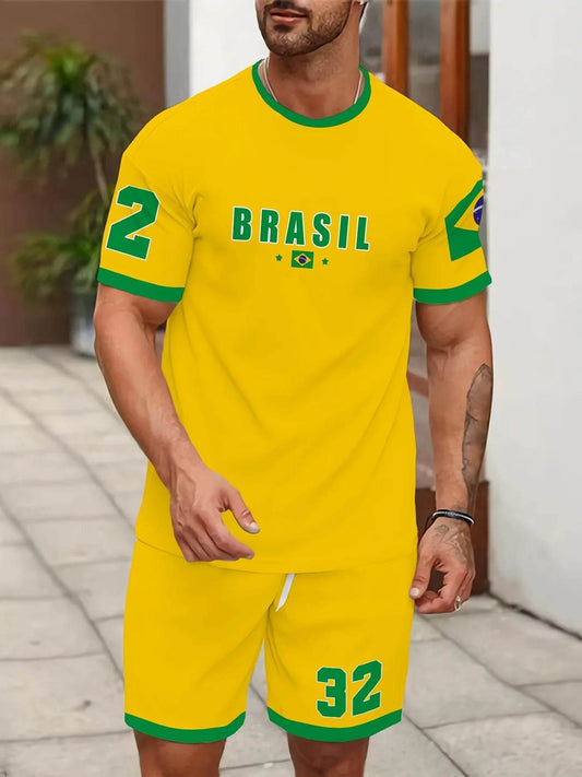 Men's Summer T-Shirt and Shorts Suit - Quick Dry Outdoor Wear - Buy Center