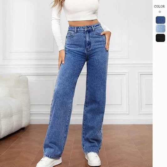 Bree ZEB High Waist Denim Jeans for Women - Casual Loose Fit Trousers - Buy Center