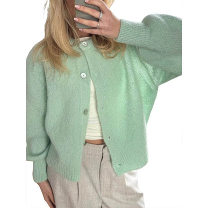 Goocheer Women's Casual Knitted Cardigan - Slim Fit O-neck Sweater - Buy Center