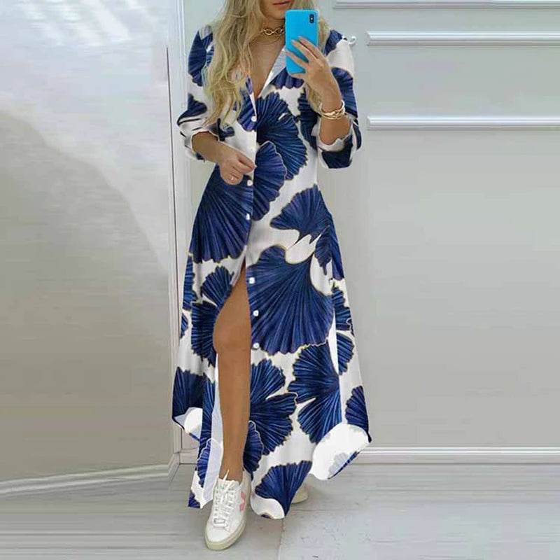 Elegant Floral Print Spaghetti Strap Sundress - Summer Beach Dress - Buy Center