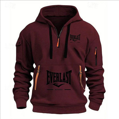 Stylish Men's Printed Hoodie - Multi-Zipper Design for Casual Comfort - Buy Center