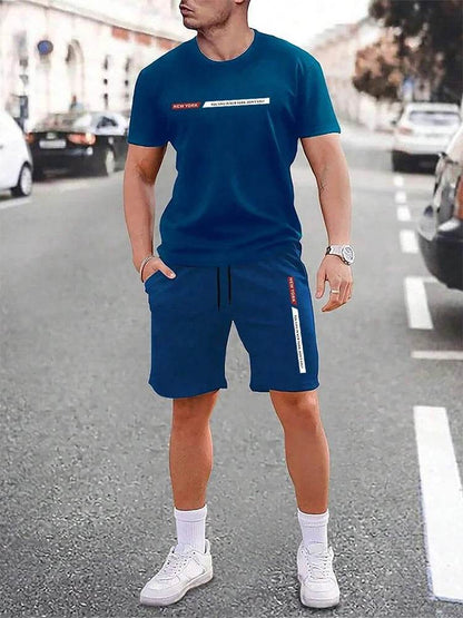 Men's Casual Crew Neck Short Sleeve Suit - Comfortable Outdoor Style - Buy Center