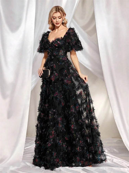 XUIBOL Luxury Floral Evening Dress - Mermaid Cocktail A-Line Style - Buy Center